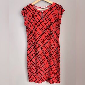 NY&Co Melon & Black Pattern Business Dress Women's Size XS